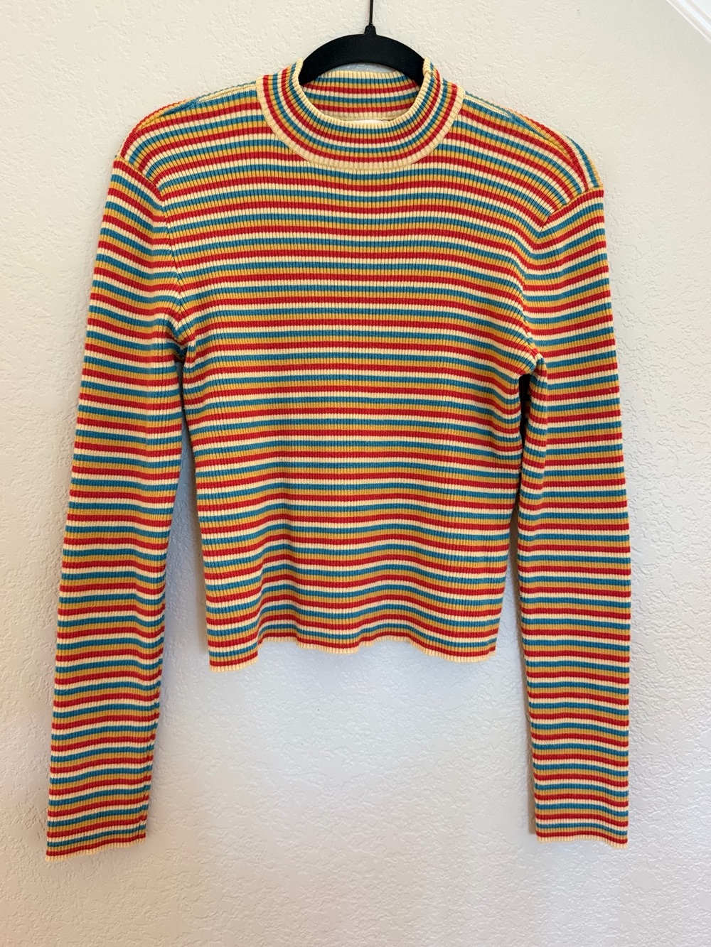 Arizona Jean Co Striped Ribbed Mock Neck Top – XXL